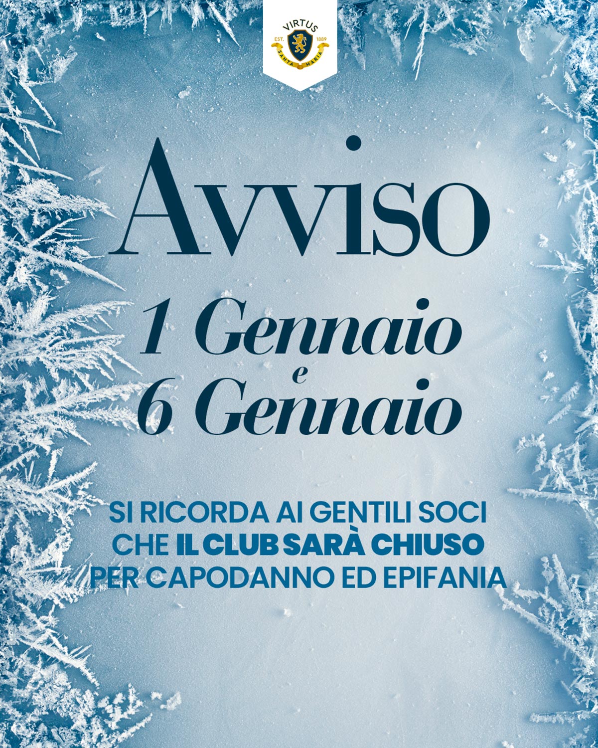 Avviso Chiusura 06 Gennaio 2024 Avviso Chiusura 06 Gennaio 2024