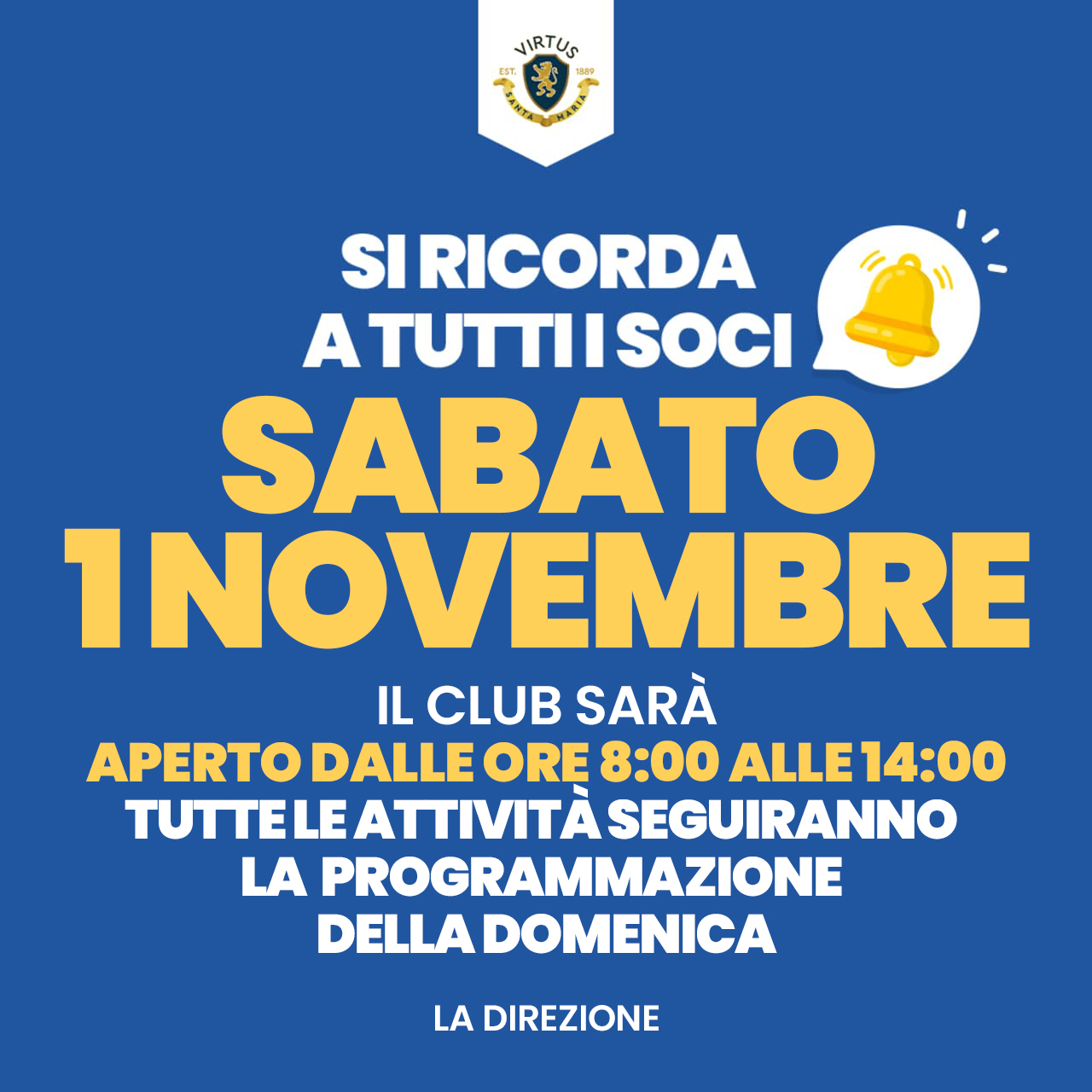 Avviso Sabato 01 Novembre 2025