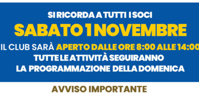 Avviso Sabato 01 Novembre 2025